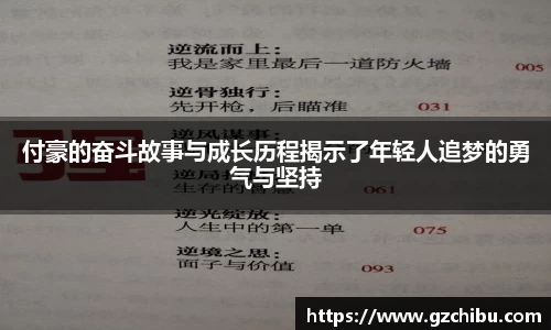 付豪的奋斗故事与成长历程揭示了年轻人追梦的勇气与坚持